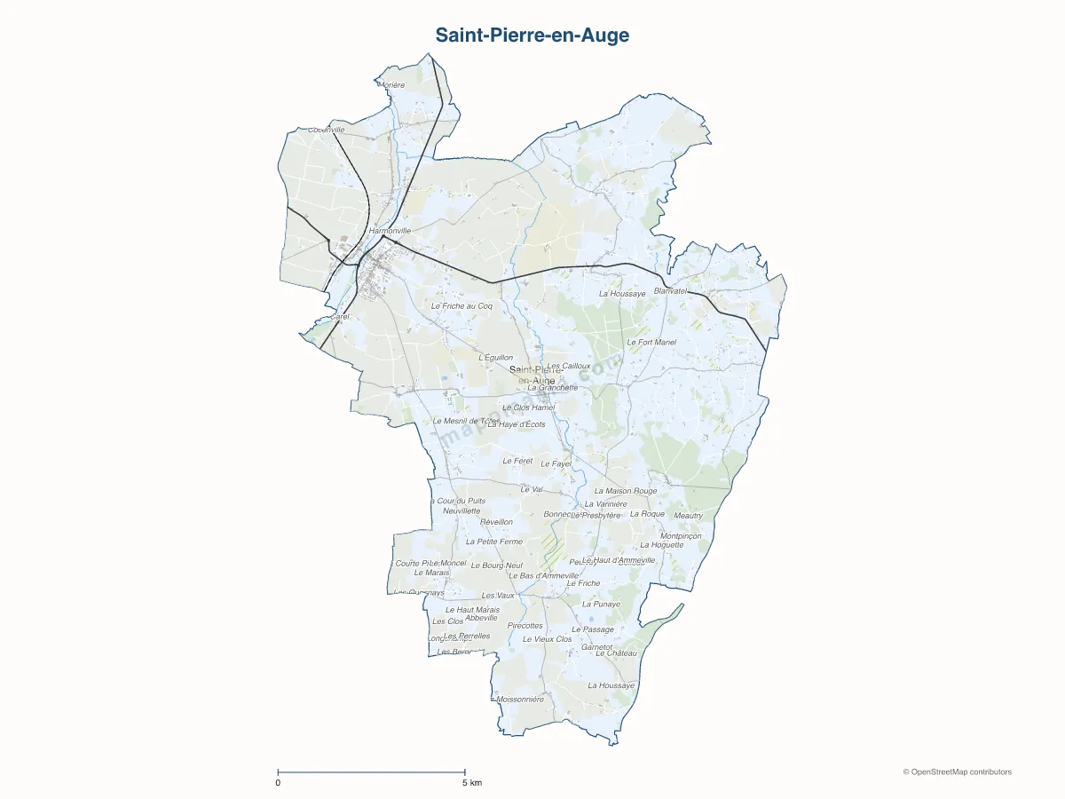Carte de Saint-Pierre-en-Auge à personnaliser
