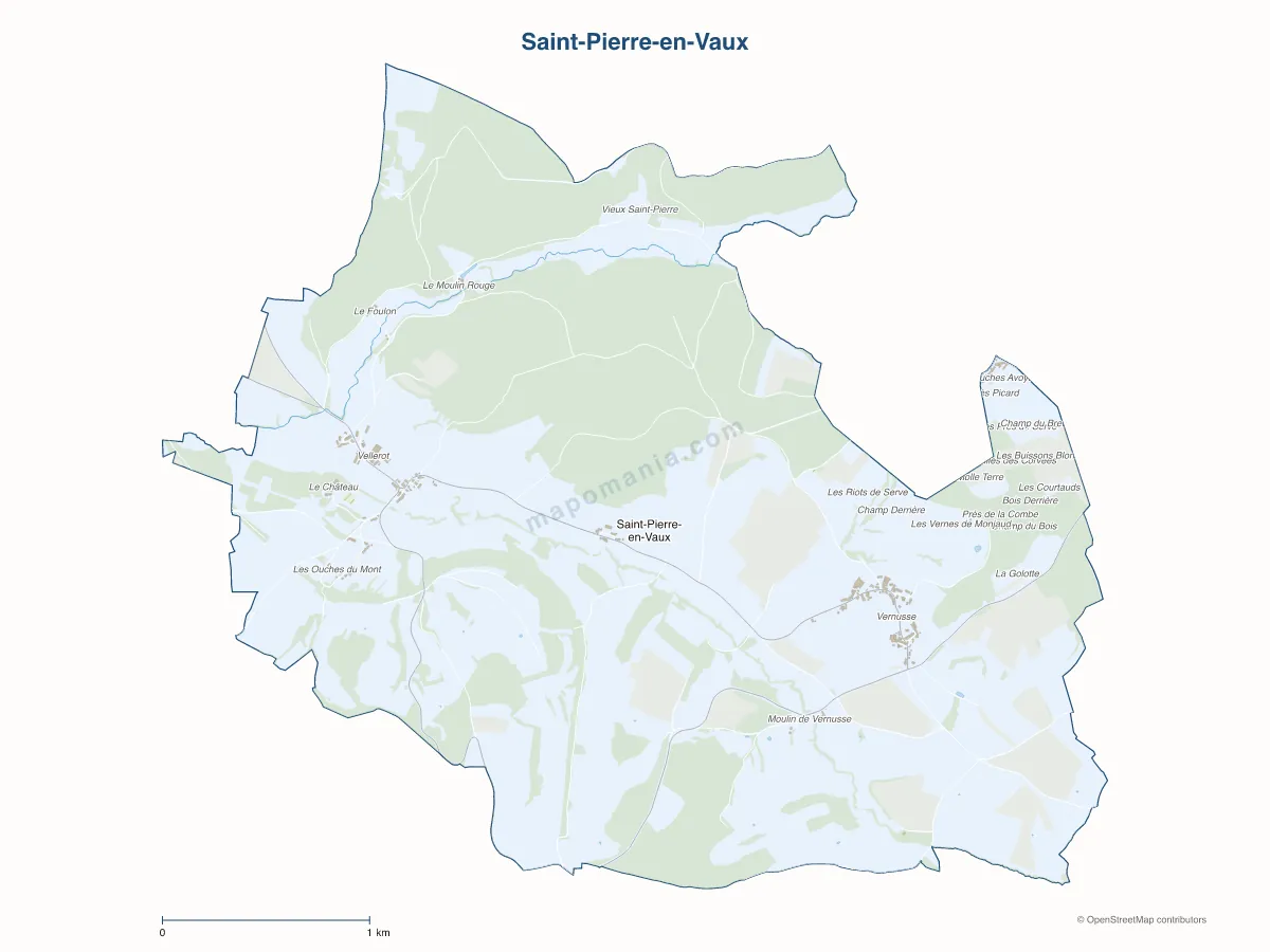 Carte de Saint-Pierre-en-Vaux à personnaliser