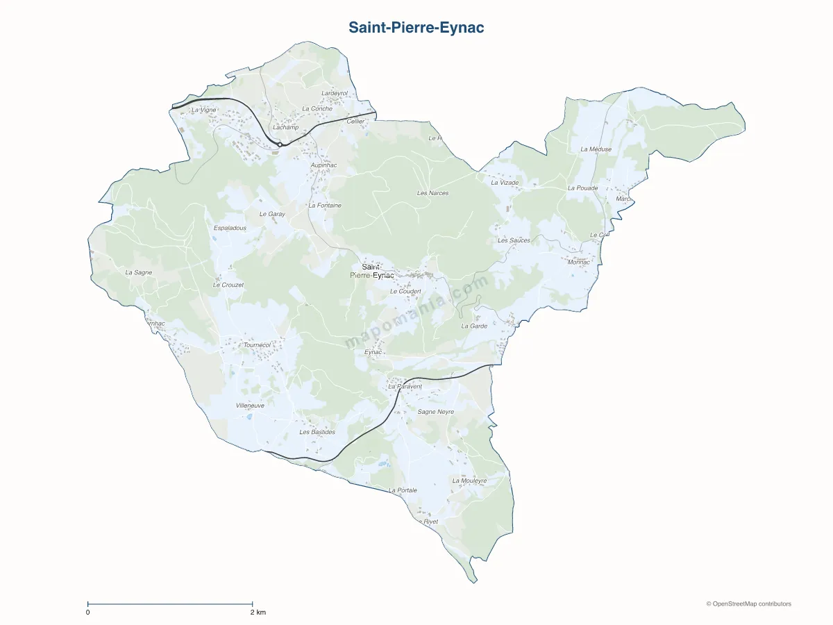Carte de Saint-Pierre-Eynac à personnaliser