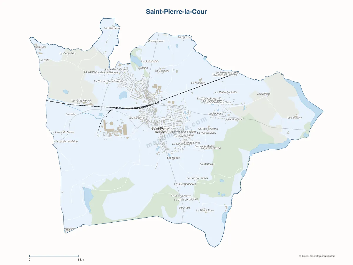 Carte de Saint-Pierre-la-Cour à personnaliser