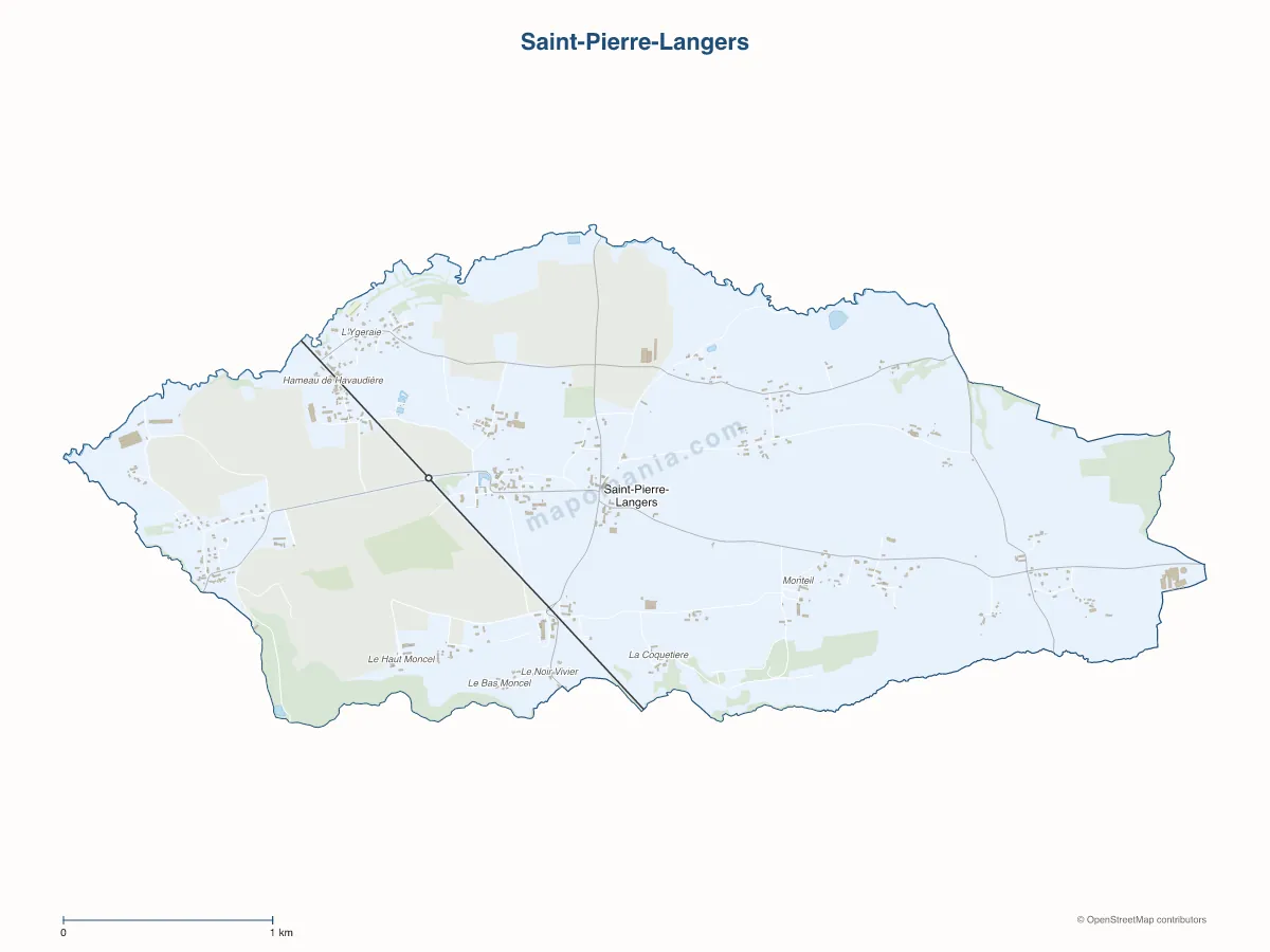 Carte de Saint-Pierre-Langers à personnaliser