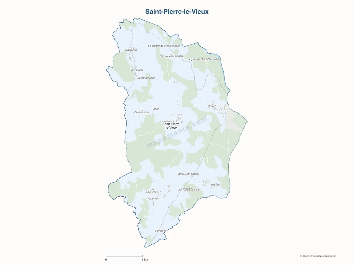 Carte de Saint-Pierre-le-Vieux à personnaliser