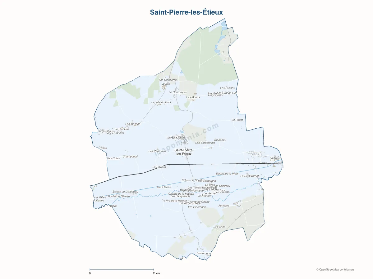 Carte de Saint-Pierre-les-Étieux à personnaliser