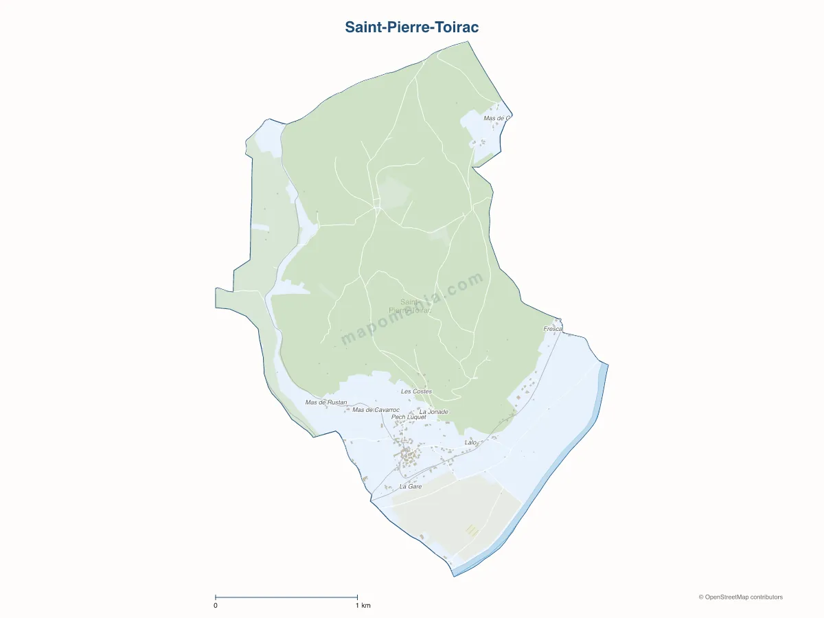 Carte de Saint-Pierre-Toirac à personnaliser