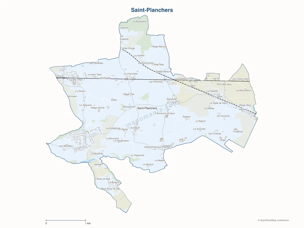 Carte de Saint-Planchers à personnaliser