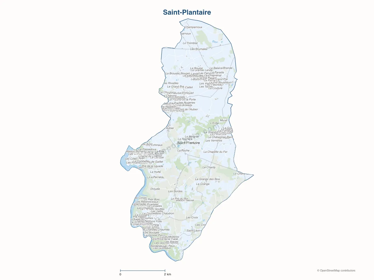 Carte de Saint-Plantaire à personnaliser