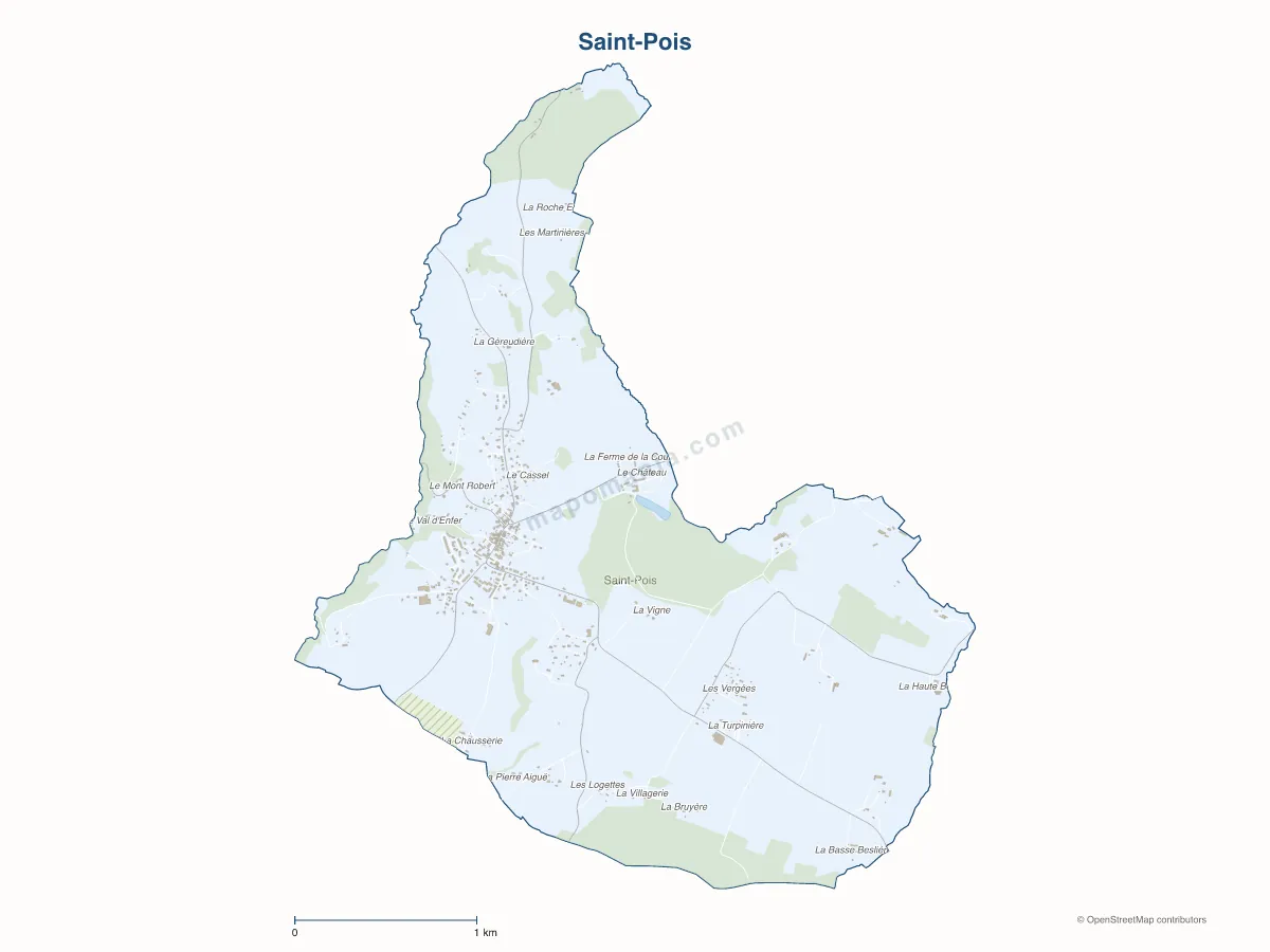 Carte de Saint-Pois à personnaliser