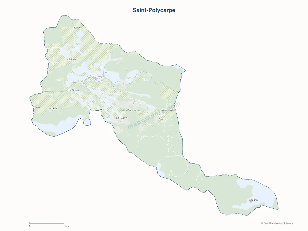 Carte de Saint-Polycarpe à personnaliser