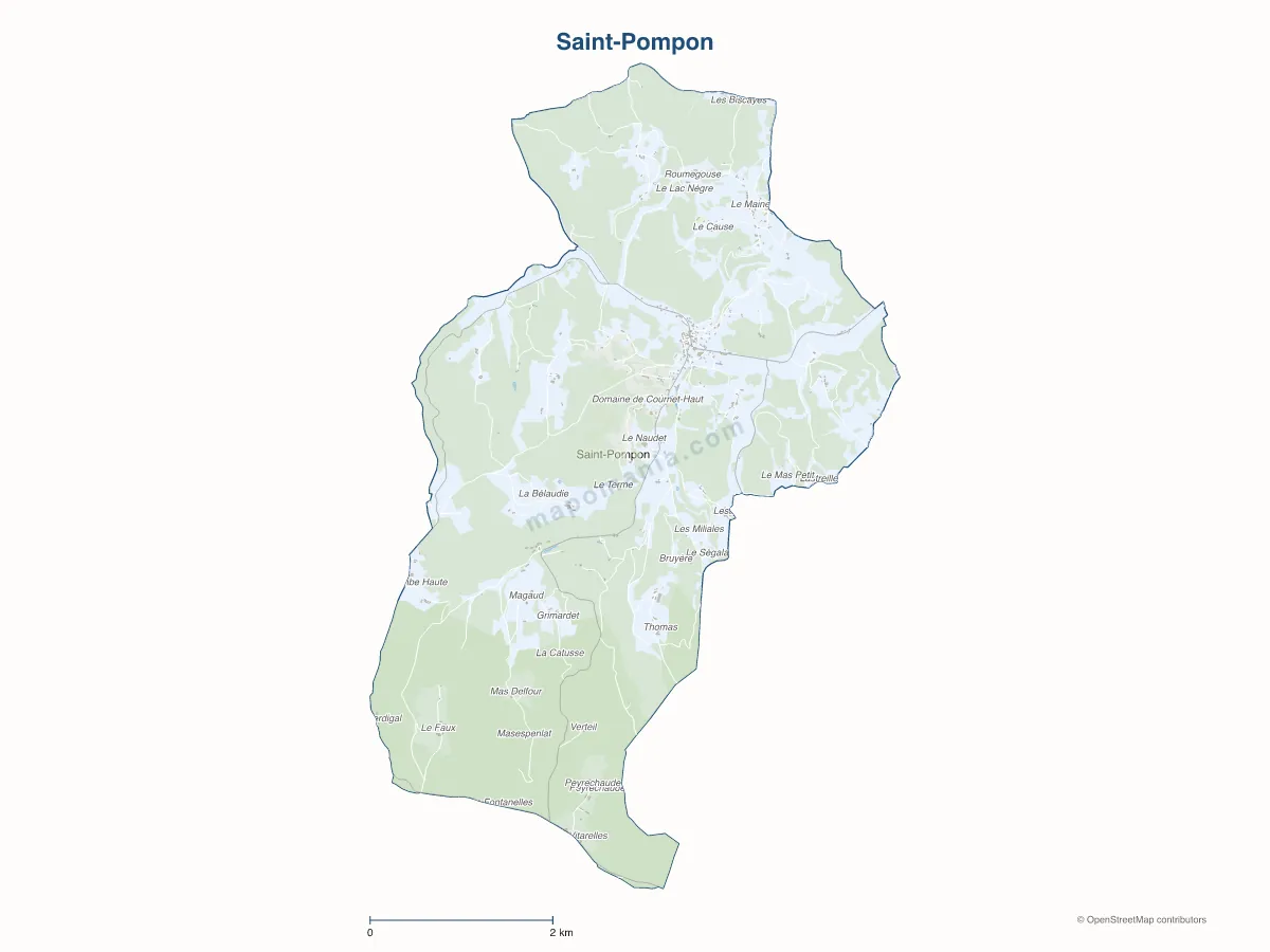 Carte de Saint-Pompon à personnaliser