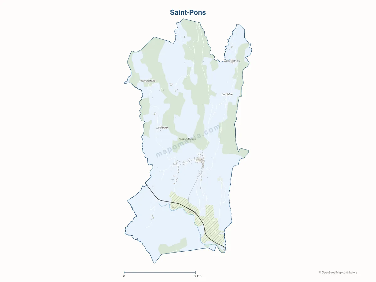 Carte de Saint-Pons à personnaliser