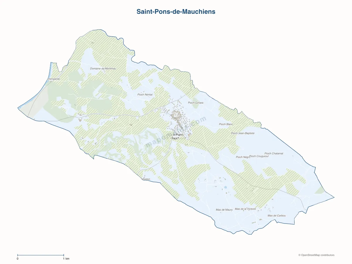 Carte de Saint-Pons-de-Mauchiens à personnaliser