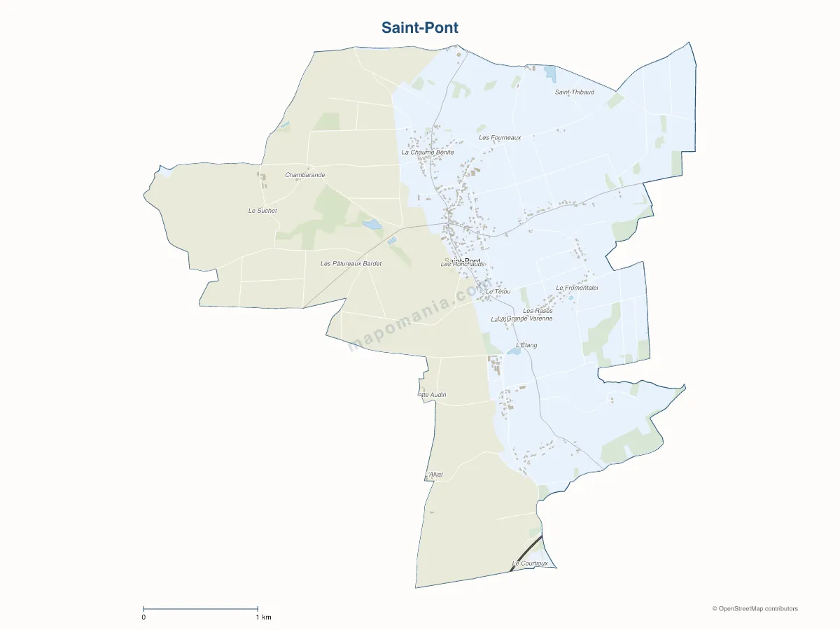 Carte de Saint-Pont à personnaliser
