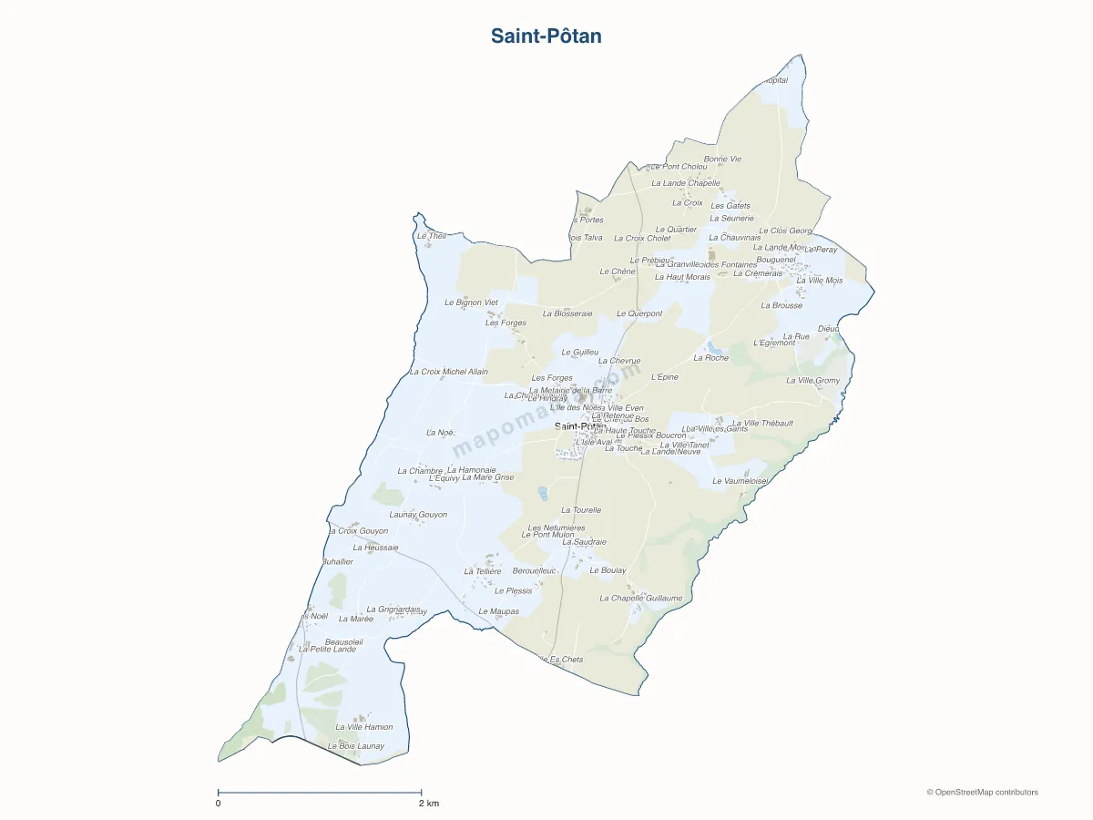Carte de Saint-Pôtan à personnaliser