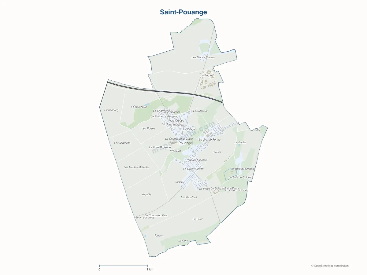Carte de Saint-Pouange à personnaliser