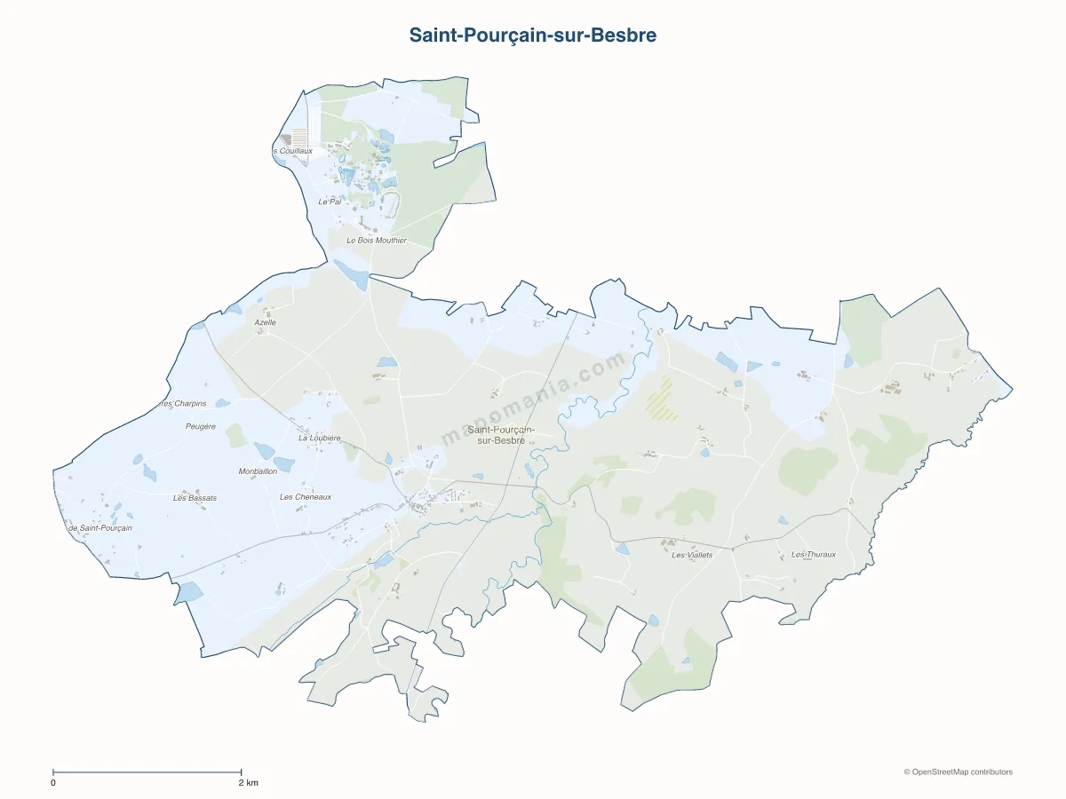 Carte de Saint-Pourçain-sur-Besbre à personnaliser