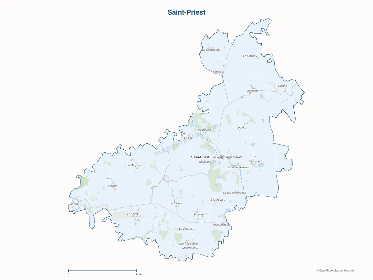 Carte de Saint-Priest à personnaliser