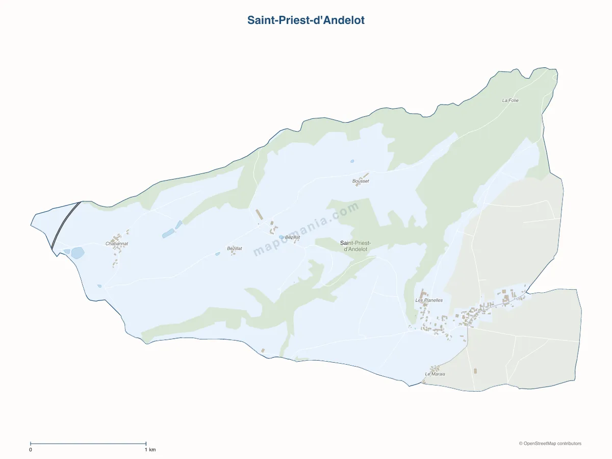 Carte de Saint-Priest-d'Andelot à personnaliser