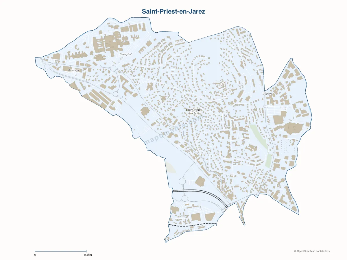 Carte de Saint-Priest-en-Jarez à personnaliser