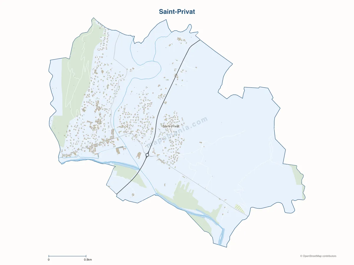 Carte de Saint-Privat à personnaliser