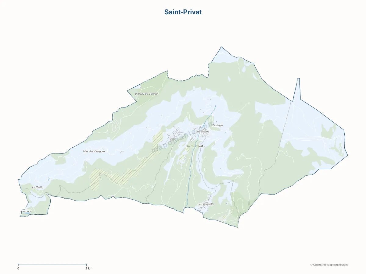 Carte de Saint-Privat à personnaliser