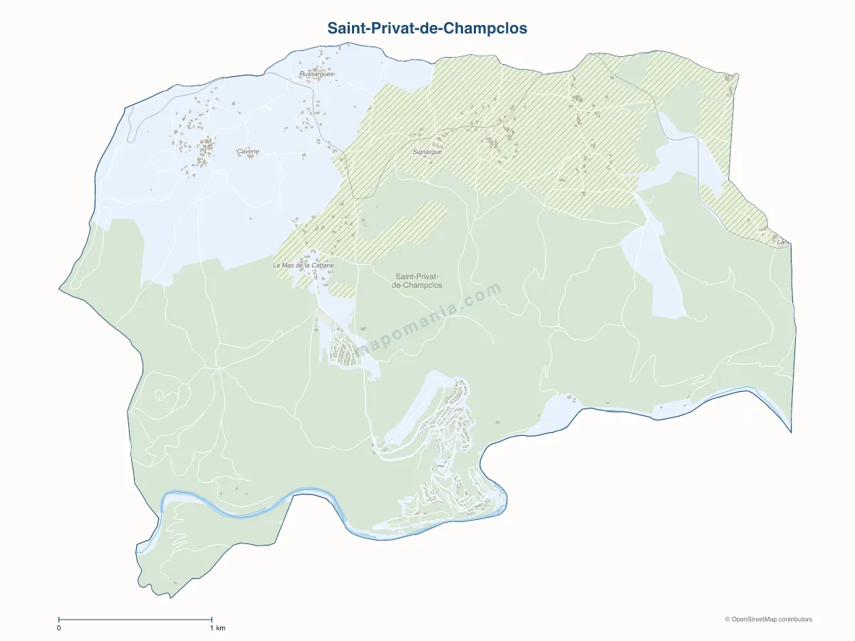 Carte de Saint-Privat-de-Champclos à personnaliser