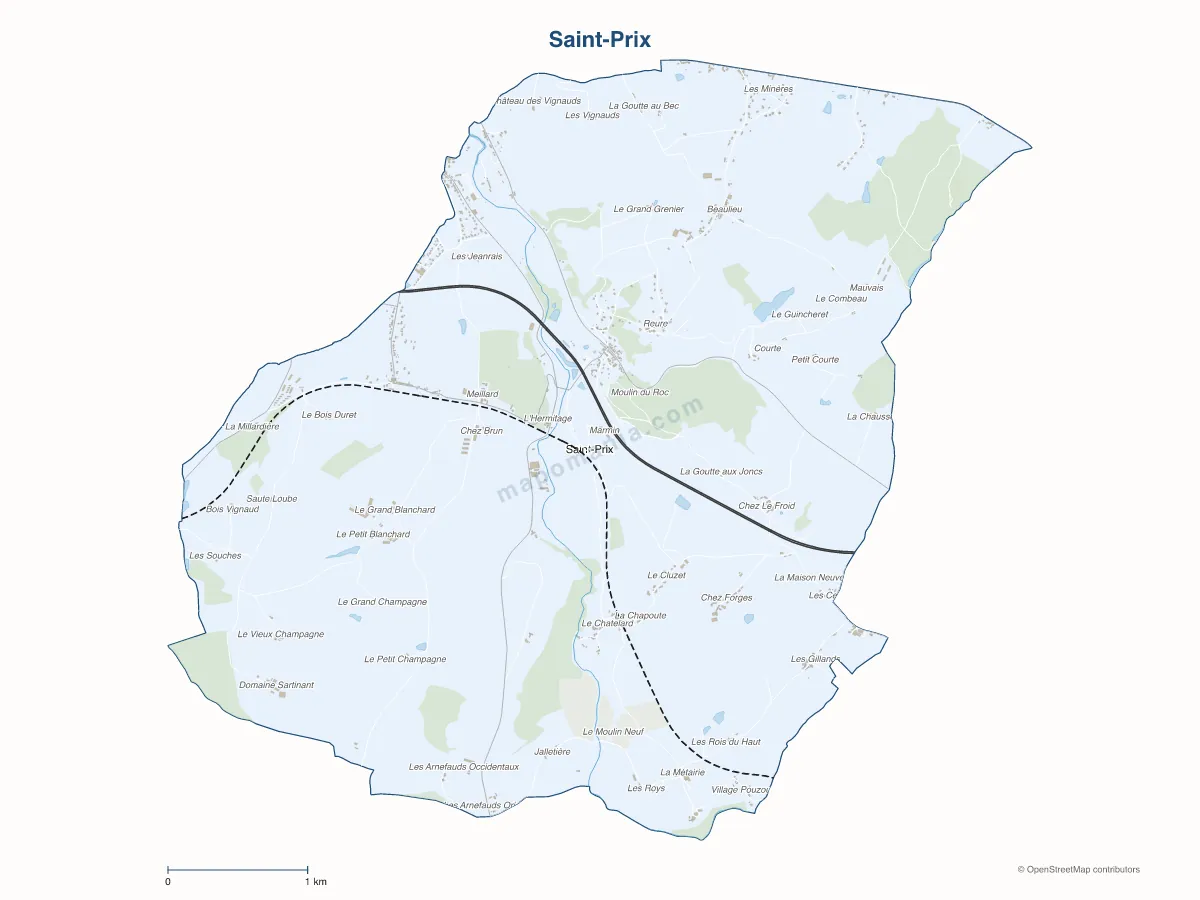 Carte de Saint-Prix à personnaliser