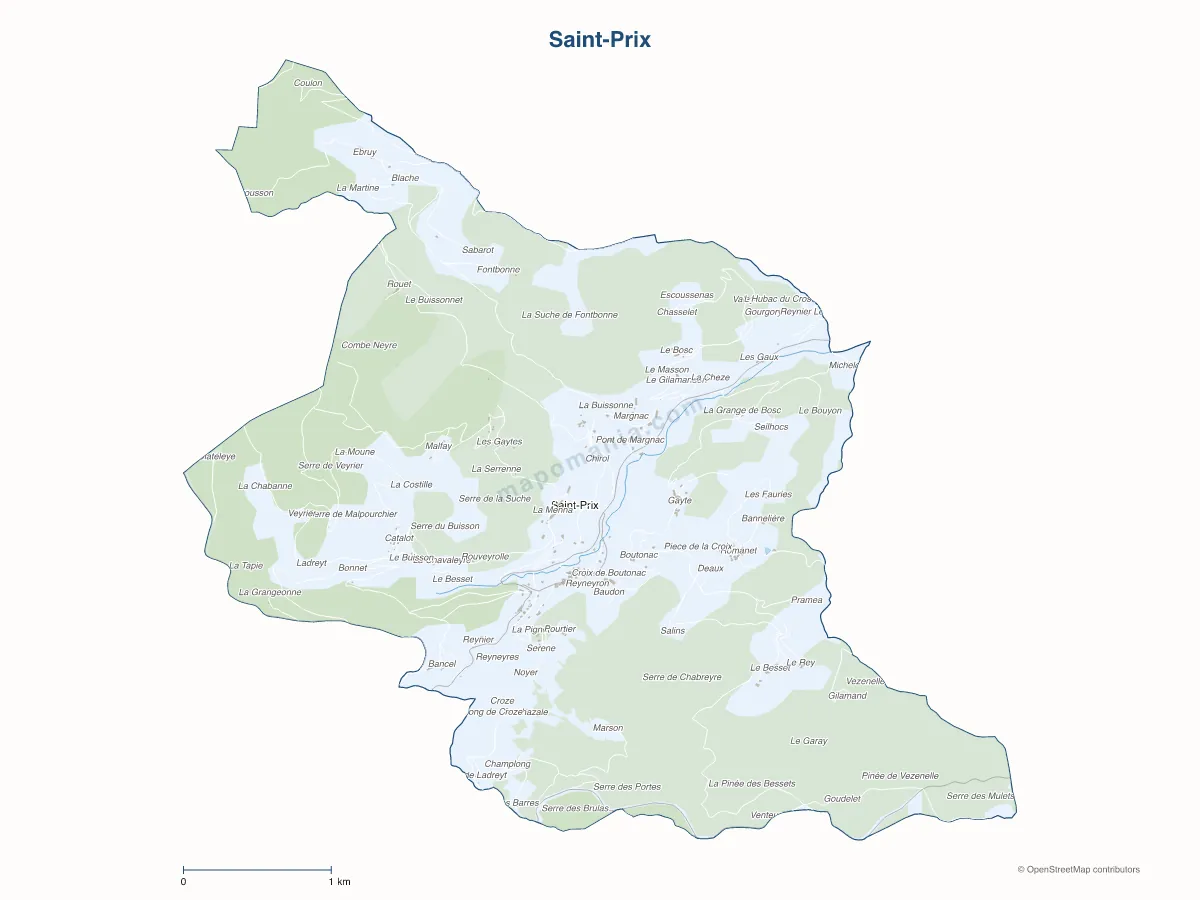 Carte de Saint-Prix à personnaliser
