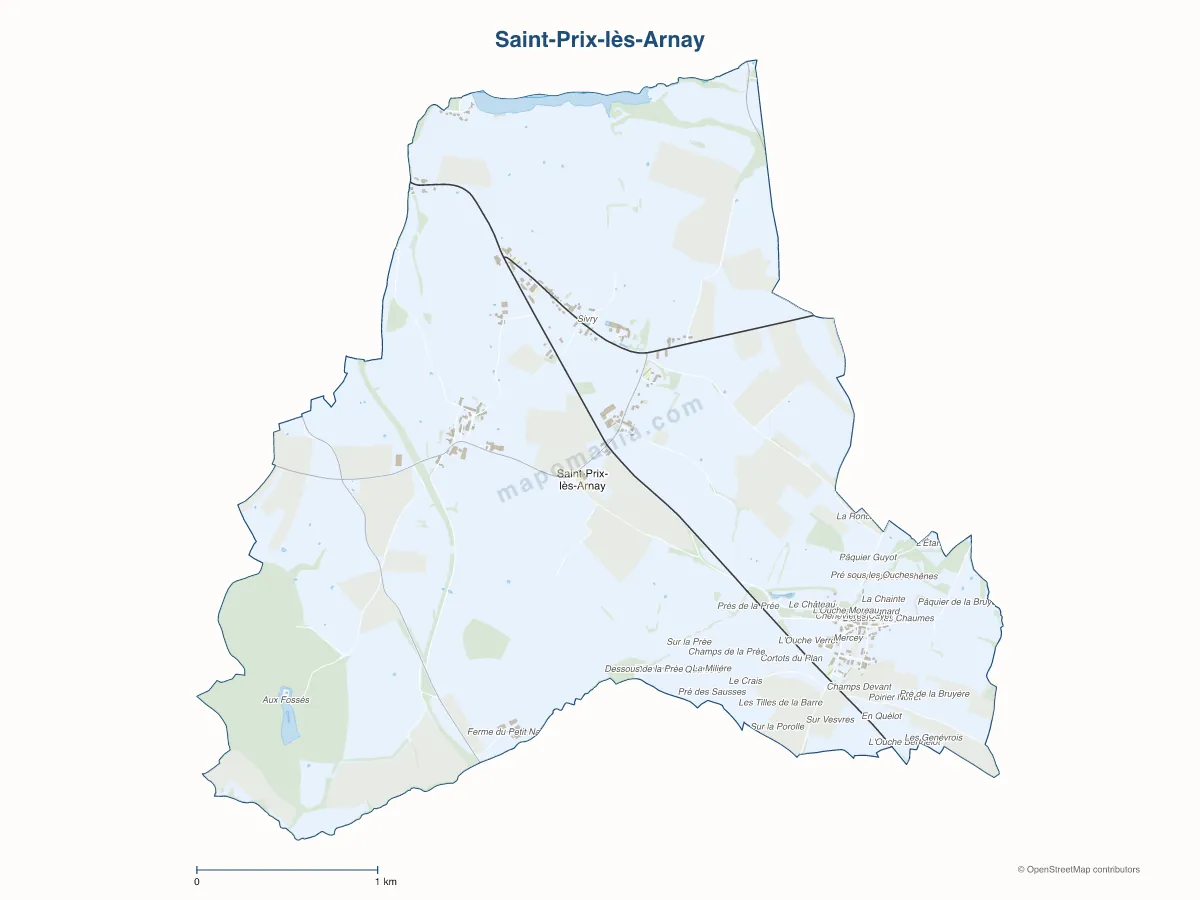 Carte de Saint-Prix-lès-Arnay à personnaliser