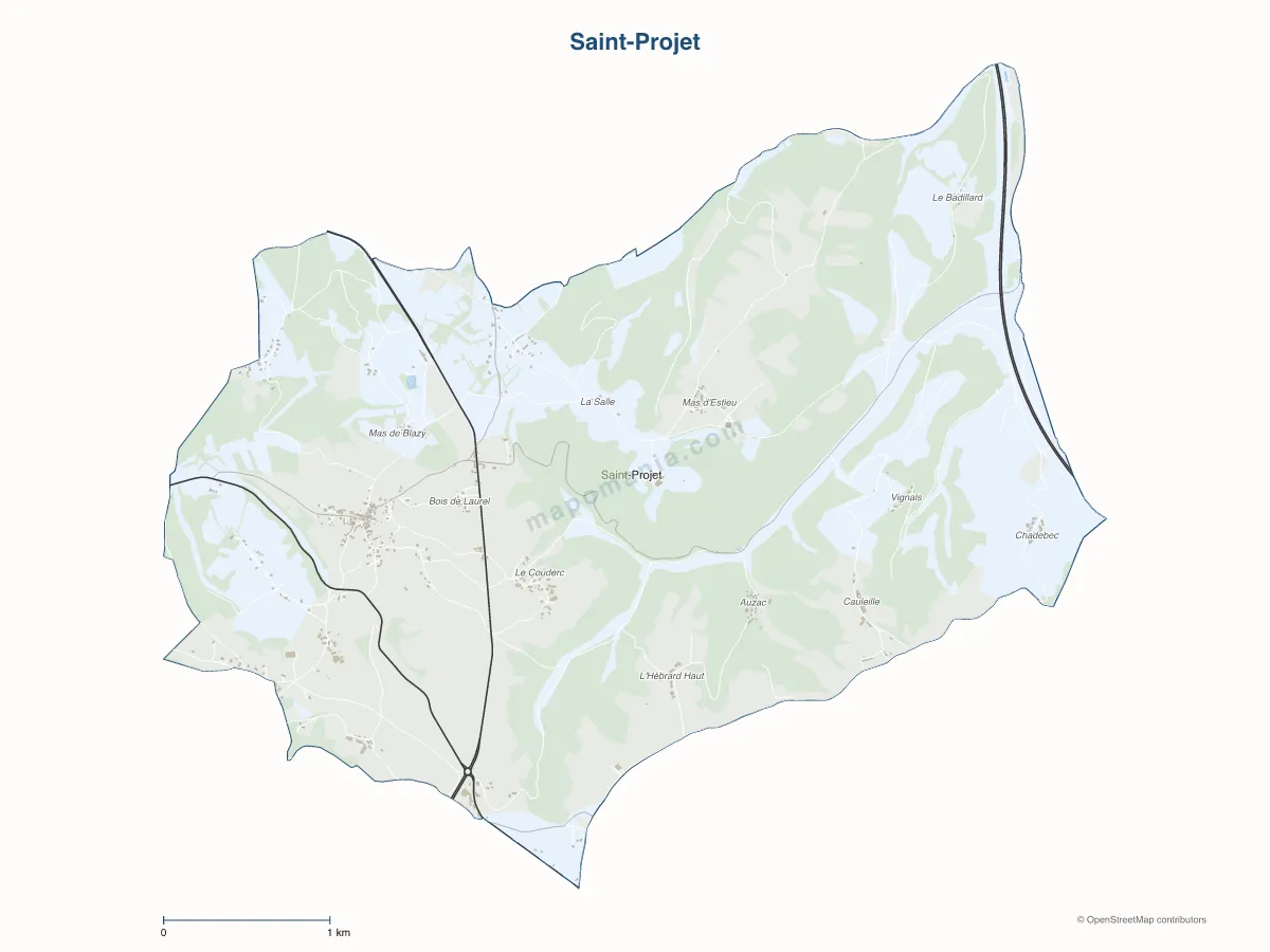 Carte de Saint-Projet à personnaliser