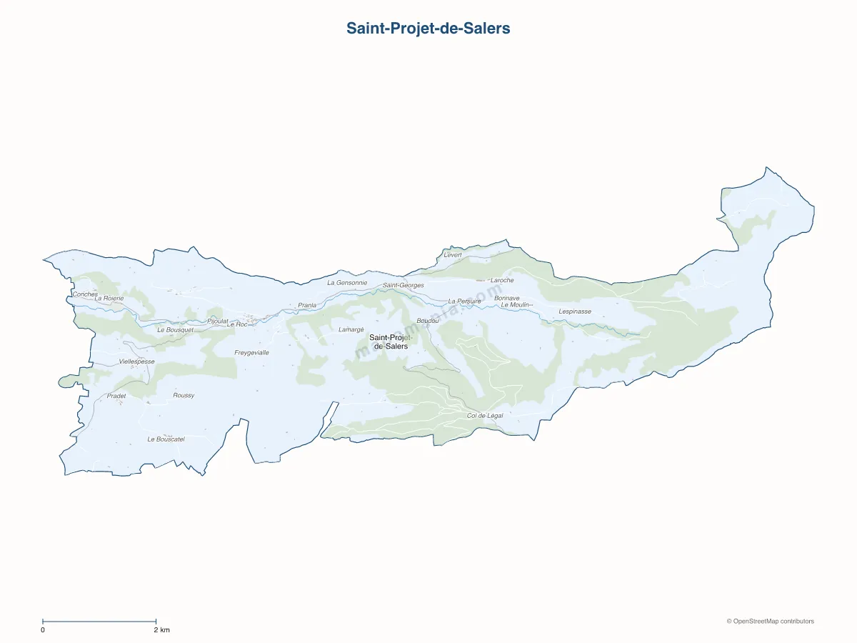 Carte de Saint-Projet-de-Salers à personnaliser