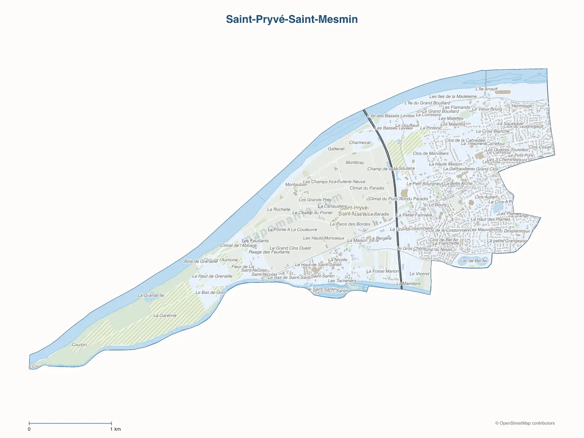 Carte de Saint-Pryvé-Saint-Mesmin à personnaliser