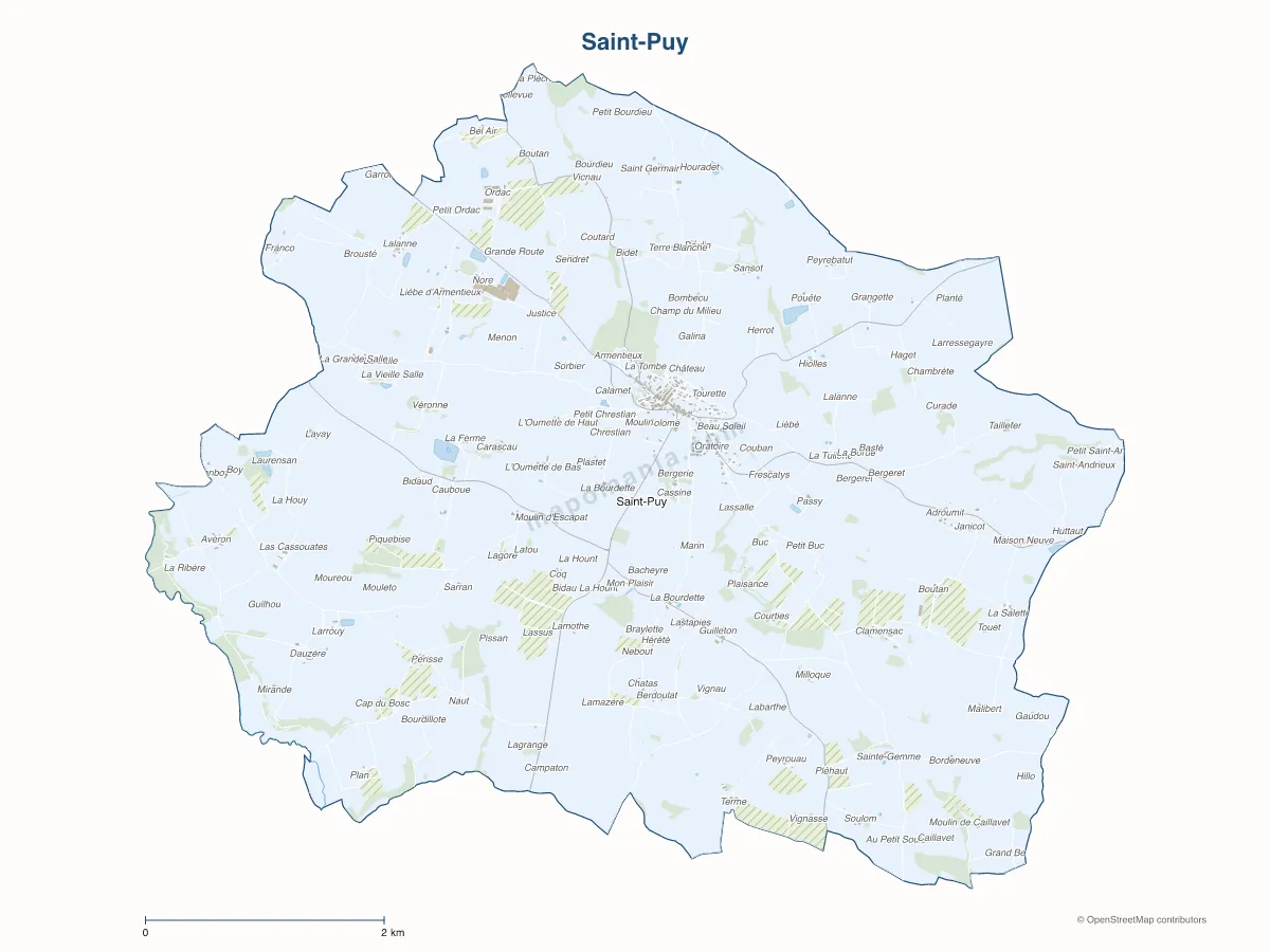 Carte de Saint-Puy à personnaliser