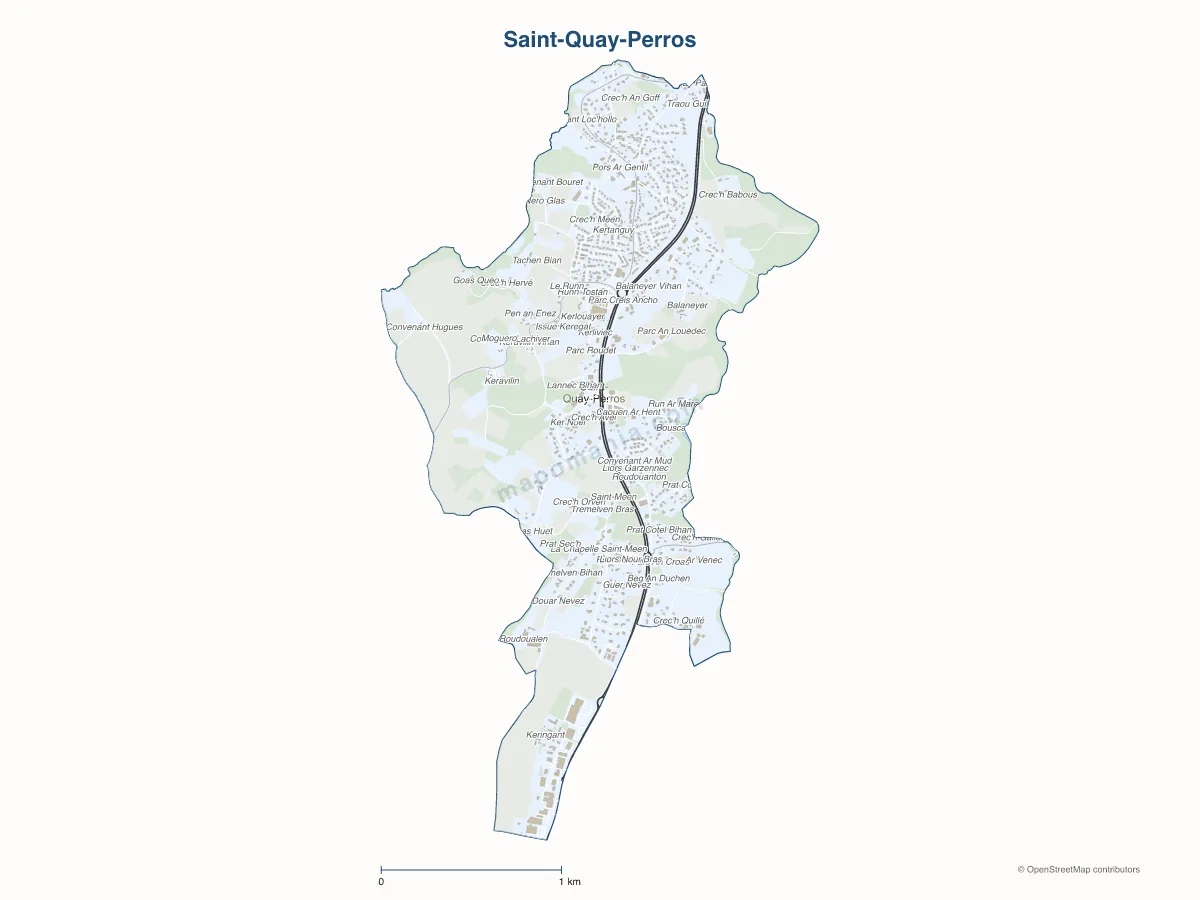 Carte de Saint-Quay-Perros à personnaliser