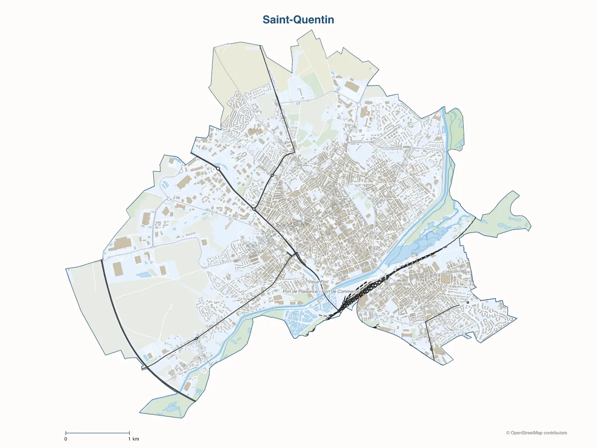 Carte de Saint-Quentin à personnaliser