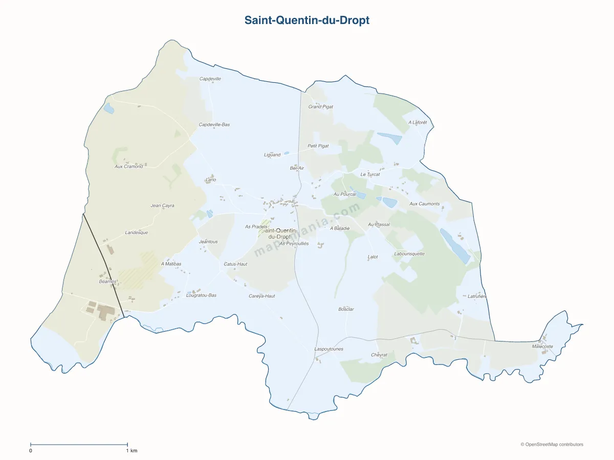 Carte de Saint-Quentin-du-Dropt à personnaliser