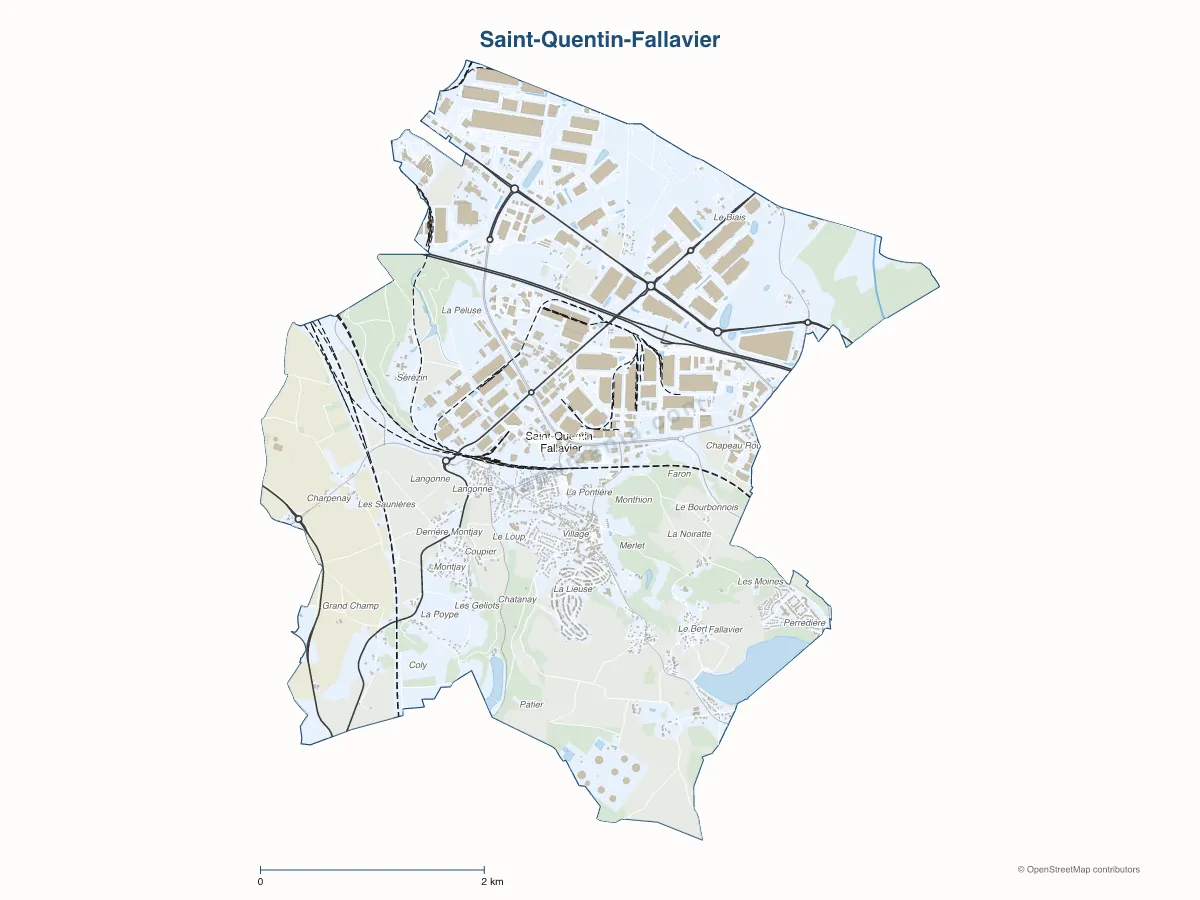 Carte de Saint-Quentin-Fallavier à personnaliser
