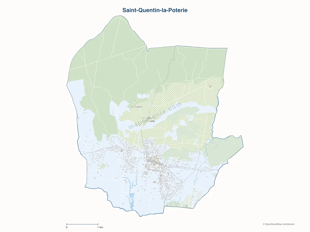 Carte de Saint-Quentin-la-Poterie à personnaliser