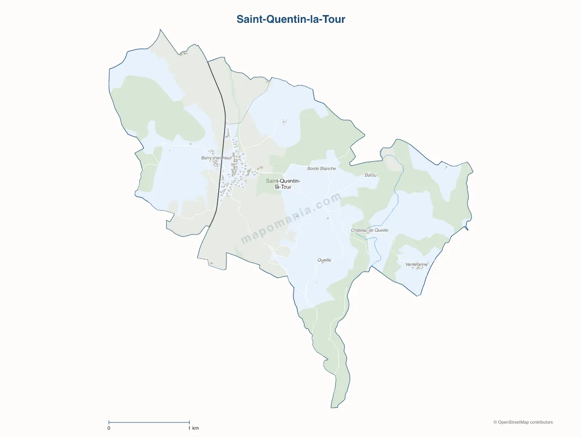 Carte de Saint-Quentin-la-Tour à personnaliser