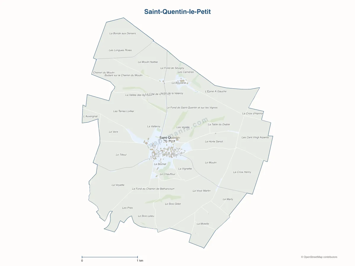 Carte de Saint-Quentin-le-Petit à personnaliser