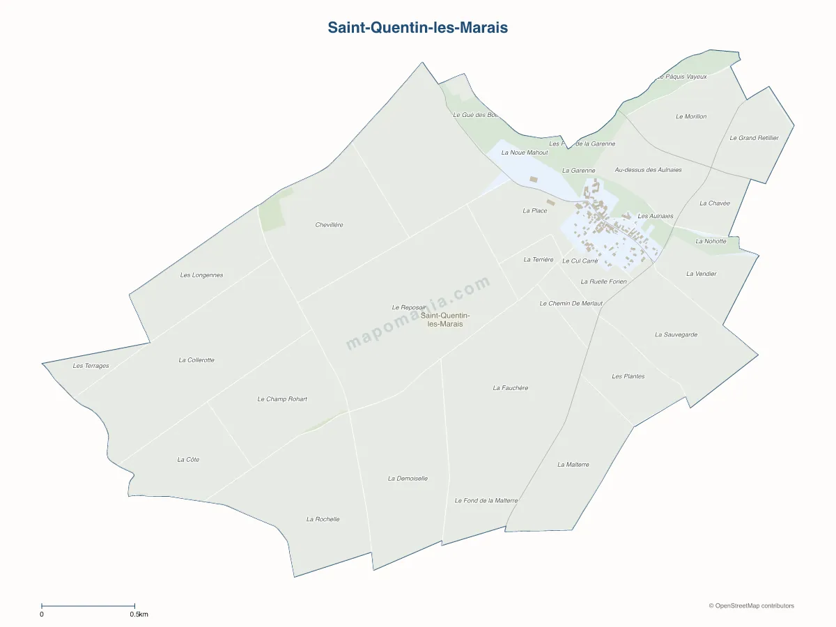 Carte de Saint-Quentin-les-Marais à personnaliser