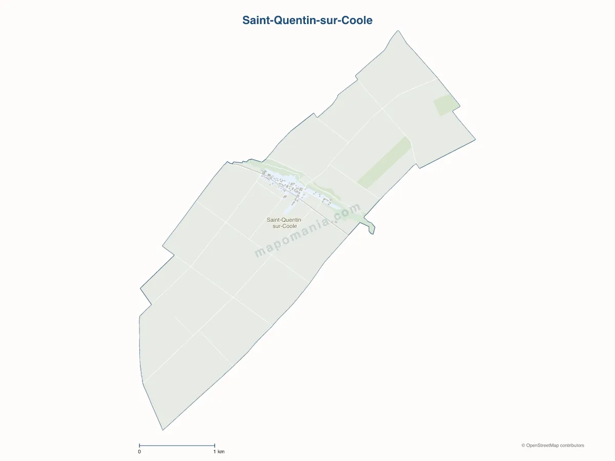 Carte de Saint-Quentin-sur-Coole à personnaliser