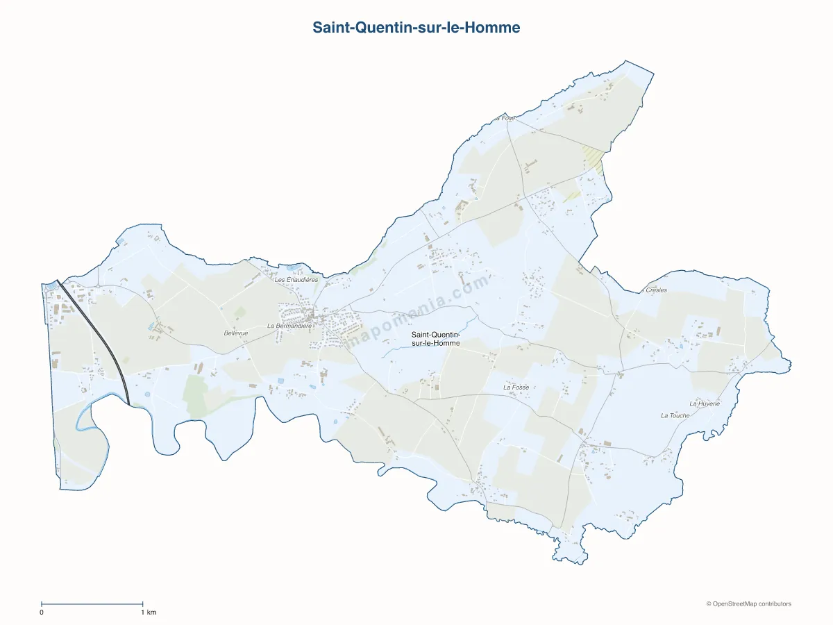 Carte de Saint-Quentin-sur-le-Homme à personnaliser