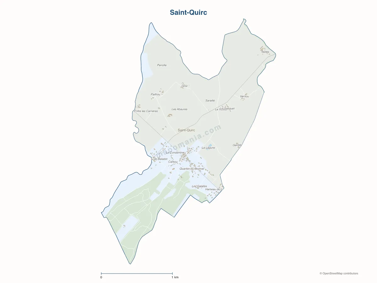 Carte de Saint-Quirc à personnaliser