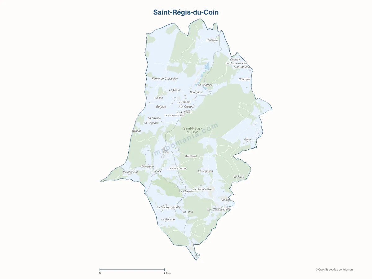 Carte de Saint-Régis-du-Coin à personnaliser