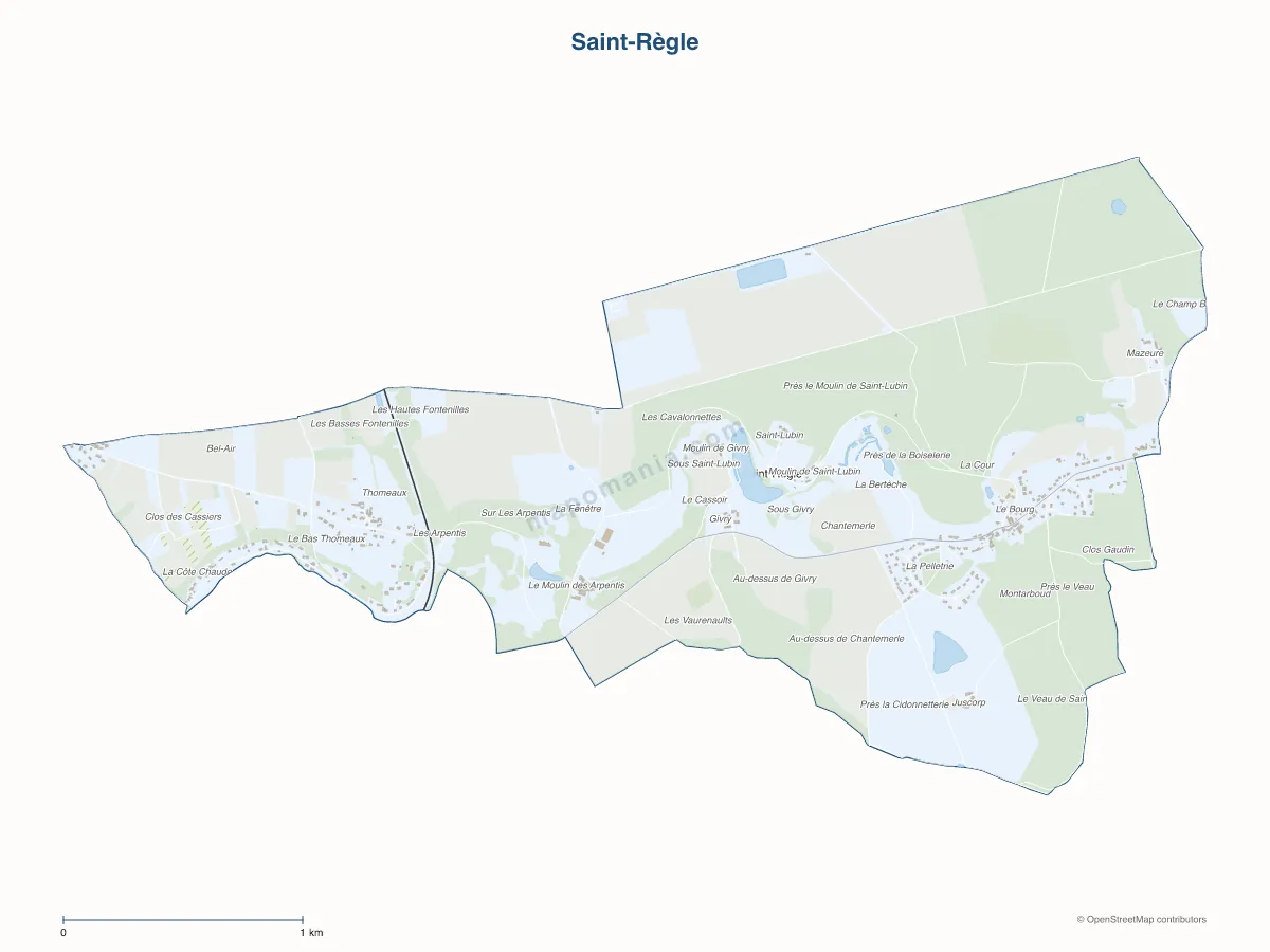 Carte de Saint-Règle à personnaliser