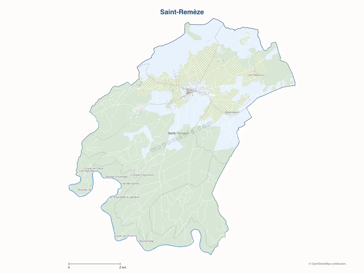 Carte de Saint-Remèze à personnaliser