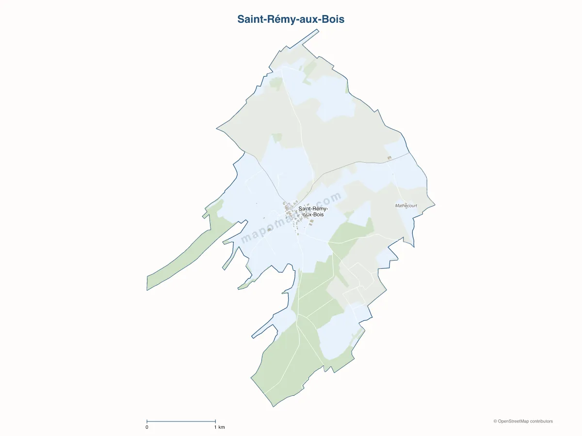 Carte de Saint-Rémy-aux-Bois à personnaliser
