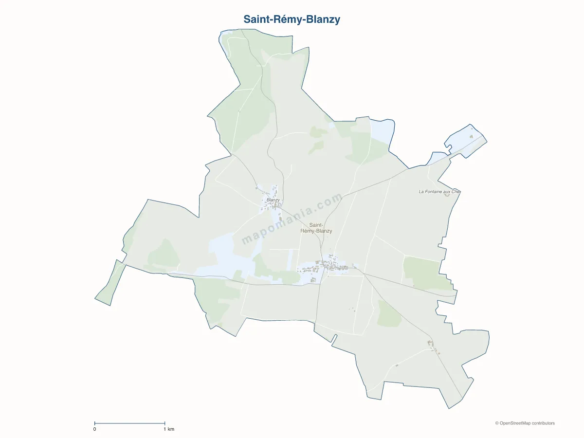 Carte de Saint-Rémy-Blanzy à personnaliser