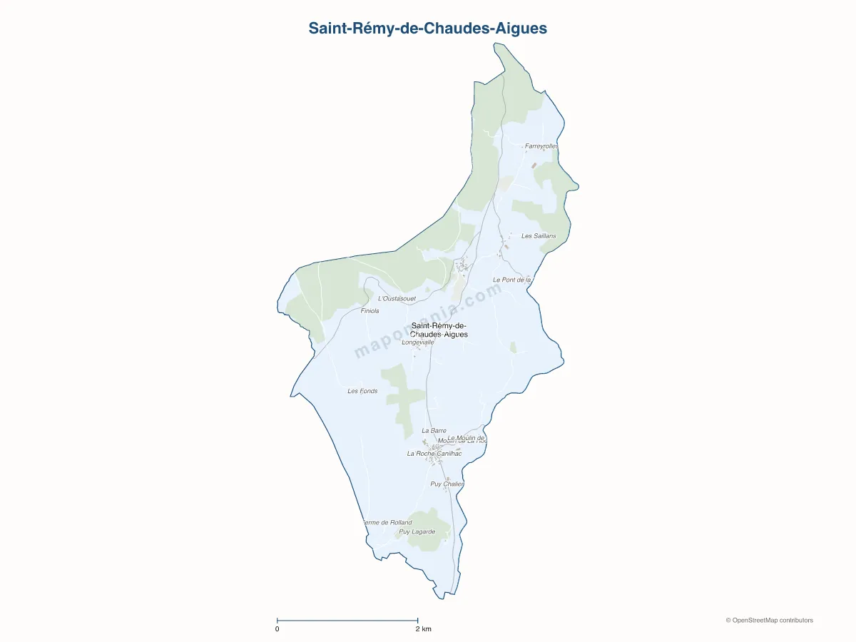 Carte de Saint-Rémy-de-Chaudes-Aigues à personnaliser