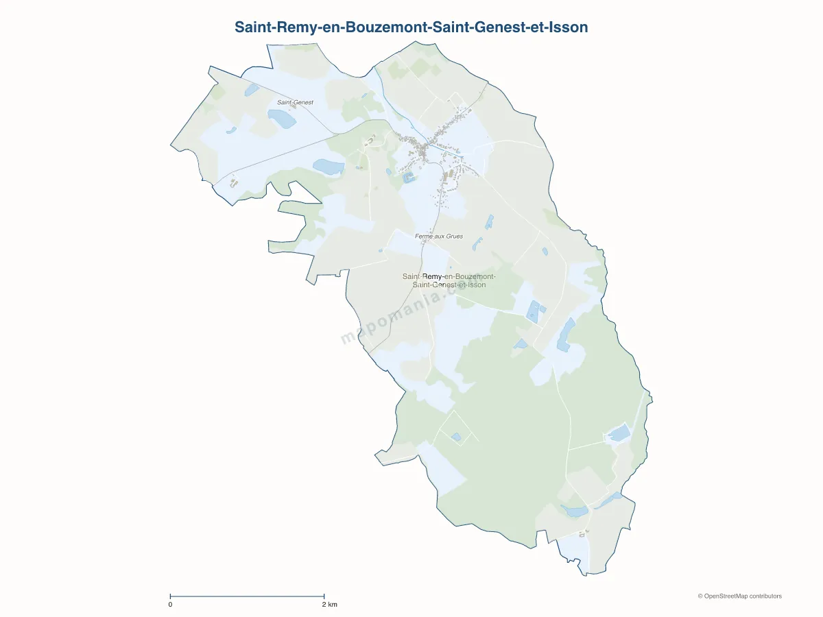 Carte de Saint-Remy-en-Bouzemont-Saint-Genest-et-Isson à personnaliser